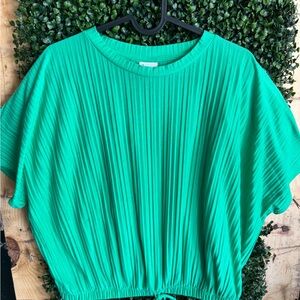 Green Pleated Women's Top